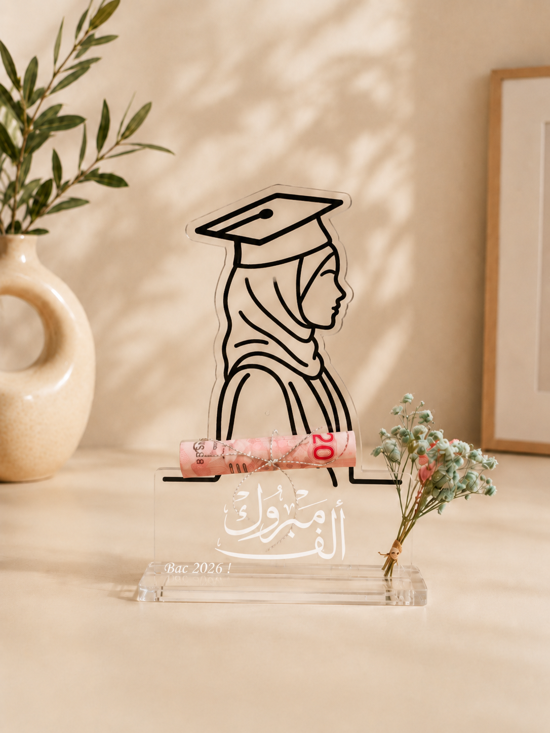 Trophée “ألف مبروك” en plexi